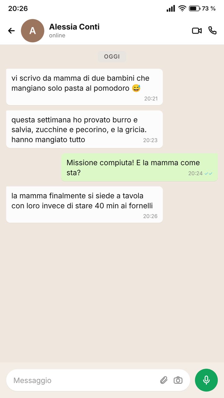 Messaggio di una mamma